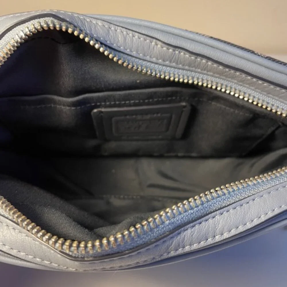 Coach Blue Jean Cloth & leather purse